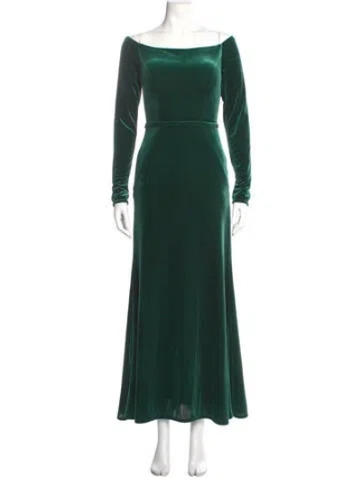 Pre-owned Morilee By Madeline Gardner Bateau Neckline Long Dress In Green