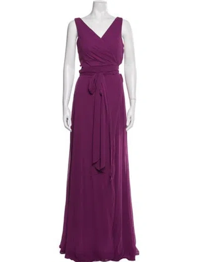 Pre-owned Morilee By Madeline Gardner Cowl Neck Long Dress In Purple