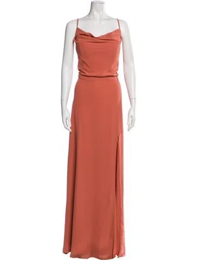 Pre-owned Morilee By Madeline Gardner Cowl Neck Long Dress W/ Tags In Neutral