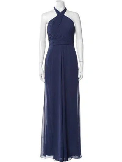 Pre-owned Morilee By Madeline Gardner Halterneck Jumpsuit In Blue