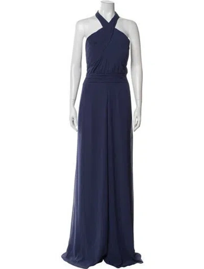 Pre-owned Morilee By Madeline Gardner Halterneck Jumpsuit In Blue
