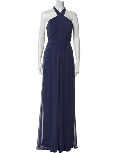 Pre-owned Morilee By Madeline Gardner Halterneck Jumpsuit In Blue
