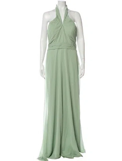 Pre-owned Morilee By Madeline Gardner Halterneck Jumpsuit In Green