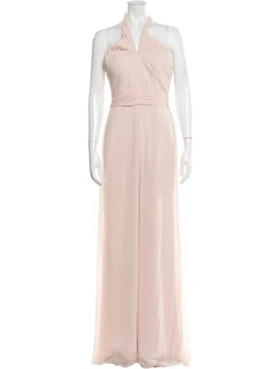 Pre-owned Morilee By Madeline Gardner Halterneck Jumpsuit In Pink