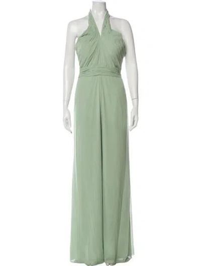 Pre-owned Morilee By Madeline Gardner Halterneck Jumpsuit W/ Tags In Green