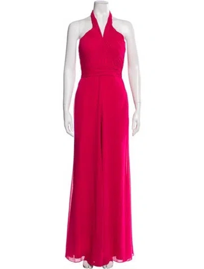 Pre-owned Morilee By Madeline Gardner Halterneck Jumpsuit W/ Tags In Pink