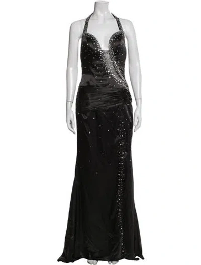 Pre-owned Morilee By Madeline Gardner Halterneck Long Dress In Black