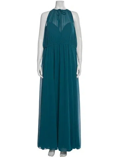 Pre-owned Morilee By Madeline Gardner Halterneck Long Dress In Blue