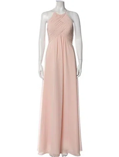 Pre-owned Morilee By Madeline Gardner Halterneck Long Dress In Neutral