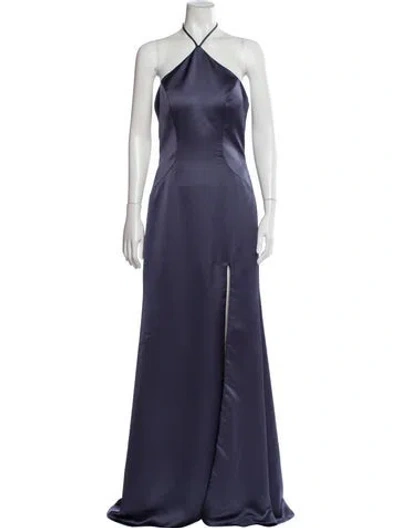 Pre-owned Morilee By Madeline Gardner Halterneck Long Dress In Purple