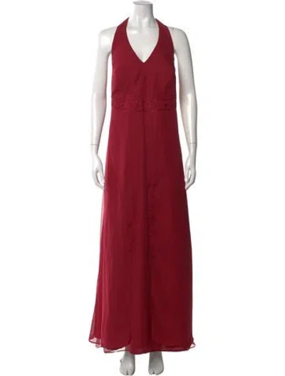 Pre-owned Morilee By Madeline Gardner Halterneck Long Dress In Red