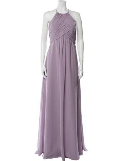 Pre-owned Morilee By Madeline Gardner Halterneck Long Dress W/ Tags In Purple