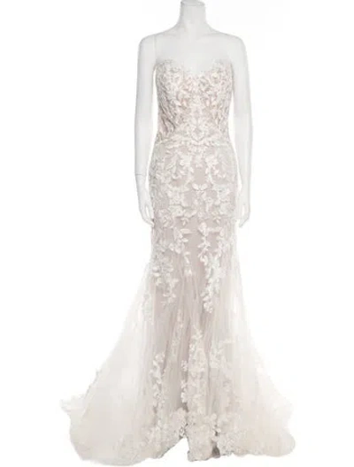 Pre-owned Morilee By Madeline Gardner Lace Long Dress W/ Tags In White