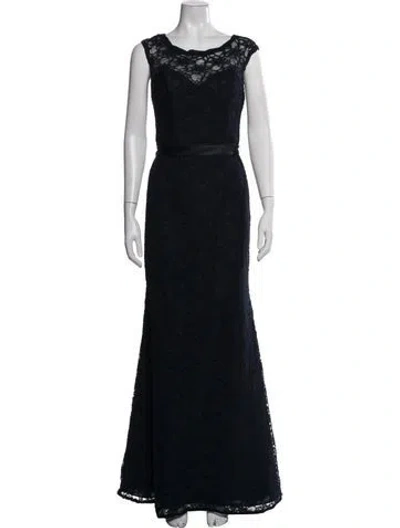 Pre-owned Morilee By Madeline Gardner Lace Pattern Long Dress In Blue