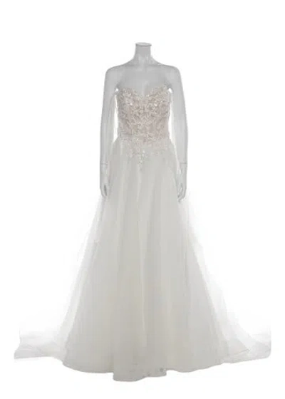 Pre-owned Morilee By Madeline Gardner Lace Pattern Long Dress In Neutral