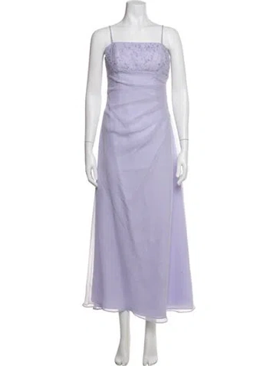 Pre-owned Morilee By Madeline Gardner Lace Pattern Long Dress In Purple