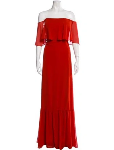 Pre-owned Morilee By Madeline Gardner Off-the-shoulder Long Dress W/ Tags In Orange