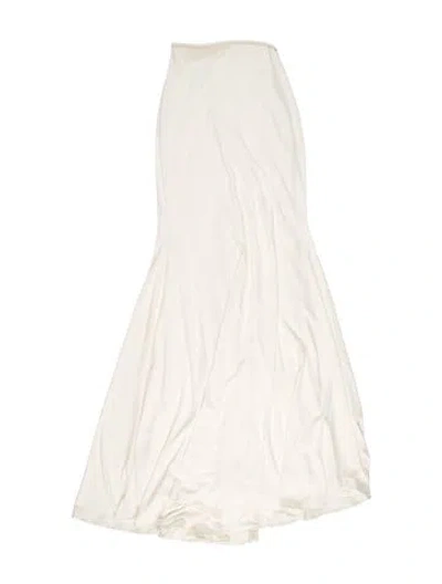 Pre-owned Morilee By Madeline Gardner Off-the-shoulder Long Dress In White