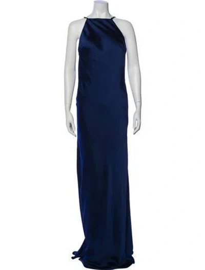 Pre-owned Morilee By Madeline Gardner One-shoulder Long Dress In Blue