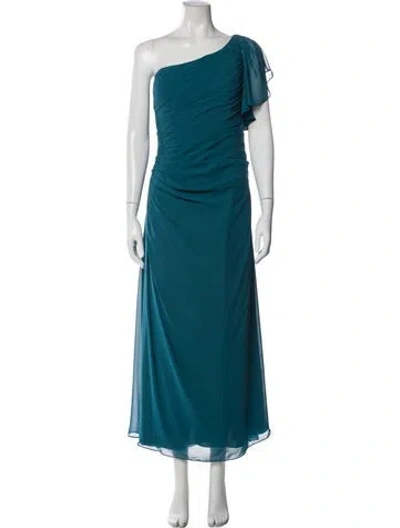 Pre-owned Morilee By Madeline Gardner One-shoulder Long Dress In Blue