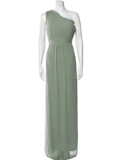 Pre-owned Morilee By Madeline Gardner One-shoulder Long Dress In Green