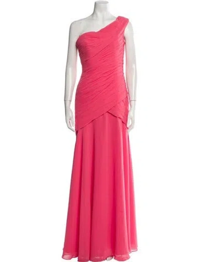 Pre-owned Morilee By Madeline Gardner One-shoulder Long Dress In Pink