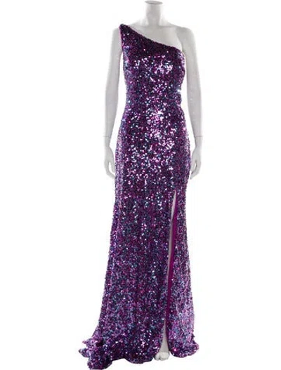 Pre-owned Morilee By Madeline Gardner One-shoulder Long Dress In Purple