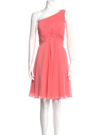 Pre-owned Morilee By Madeline Gardner One-shoulder Mini Dress In Pink