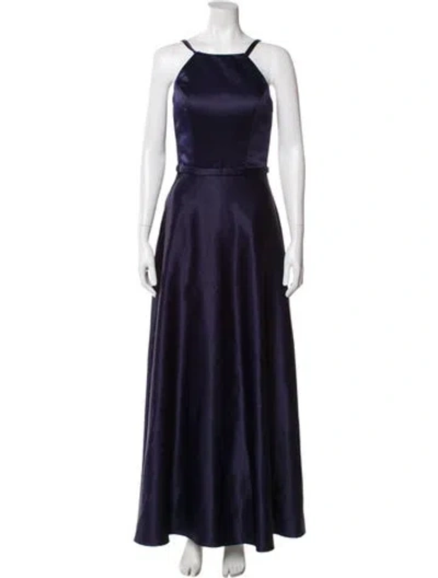 Pre-owned Morilee By Madeline Gardner Square Neckline Long Dress In Blue