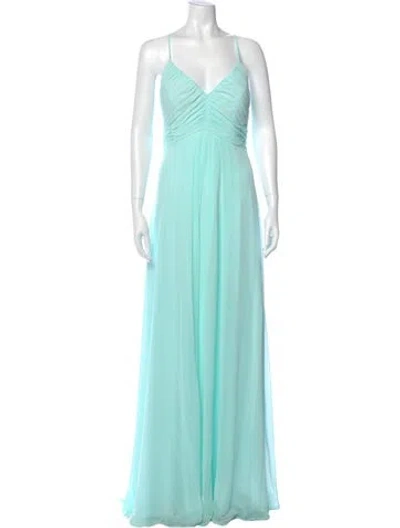 Pre-owned Morilee By Madeline Gardner Square Neckline Long Dress In Blue