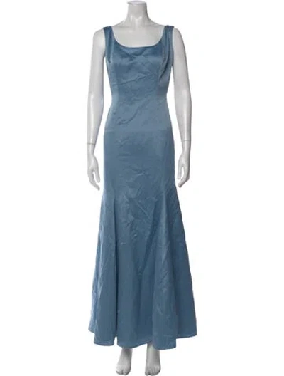 Pre-owned Morilee By Madeline Gardner Square Neckline Long Dress In Blue