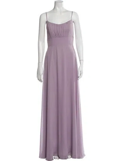 Pre-owned Morilee By Madeline Gardner Square Neckline Long Dress In Purple