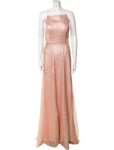 Pre-owned Morilee By Madeline Gardner Square Neckline Long Dress W/ Tags In Pink