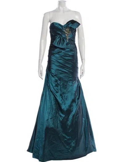 Pre-owned Morilee By Madeline Gardner Strapless Long Dress In Blue