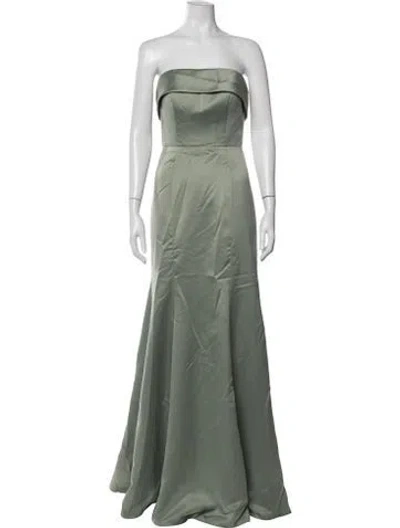 Pre-owned Morilee By Madeline Gardner Strapless Long Dress In Green