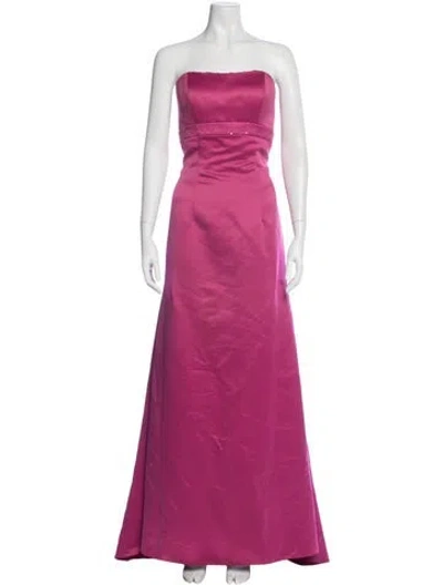 Pre-owned Morilee By Madeline Gardner Strapless Long Dress In Pink