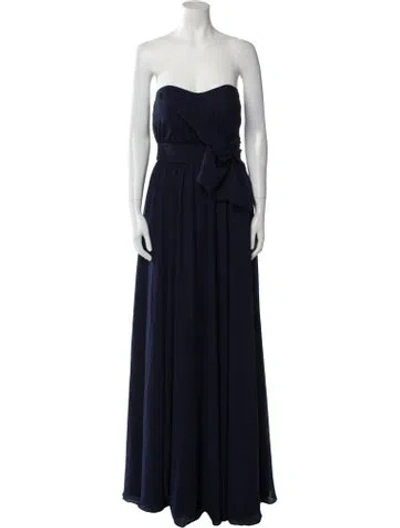 Pre-owned Morilee By Madeline Gardner Strapless Long Dress W/ Tags In Blue