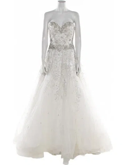 Pre-owned Morilee By Madeline Gardner Strapless Long Dress In White