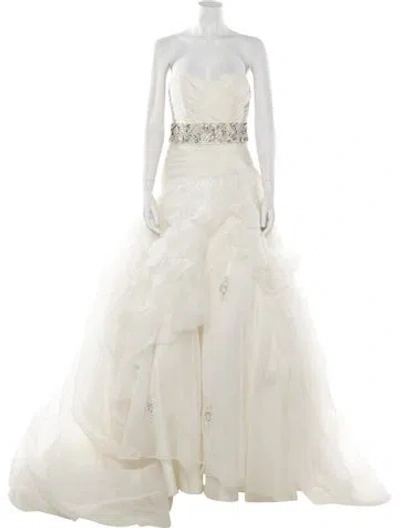 Pre-owned Morilee By Madeline Gardner Strapless Long Dress In White