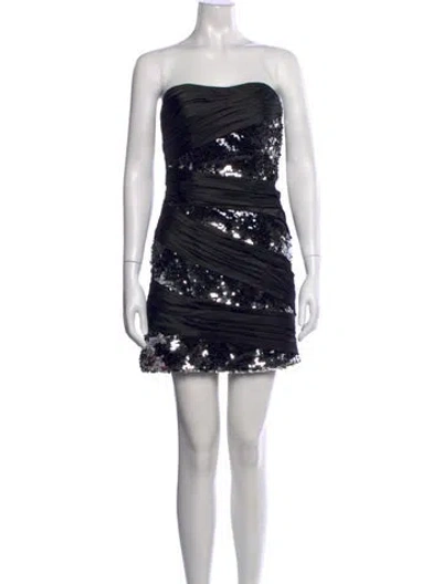 Pre-owned Morilee By Madeline Gardner Strapless Mini Dress In Black