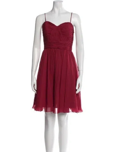Pre-owned Morilee By Madeline Gardner Strapless Mini Dress In Red
