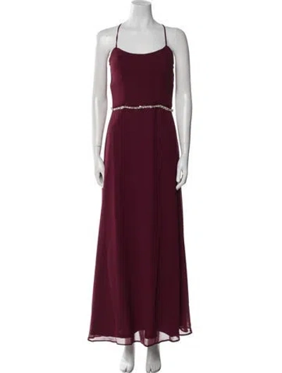 Pre-owned Morilee By Madeline Gardner Vintage Long Dress In Burgundy