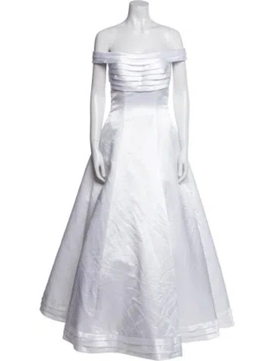 Pre-owned Morilee By Madeline Gardner Vintage Long Dress In White