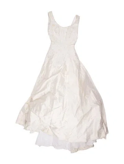 Pre-owned Morilee By Madeline Gardner Vintage Long Dress In White