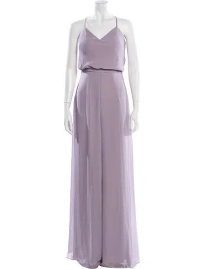Pre-owned Morilee By Madeline Gardner V-neck Jumpsuit W/ Tags In Purple