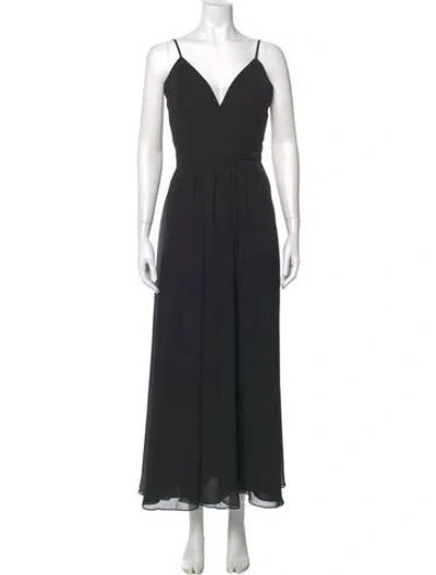 Pre-owned Morilee By Madeline Gardner V-neck Long Dress In Black