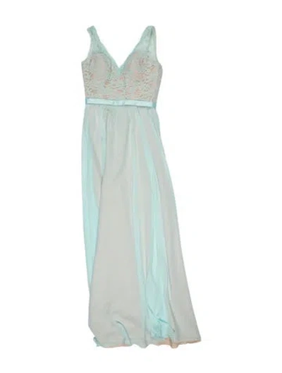 Pre-owned Morilee By Madeline Gardner V-neck Long Dress In Blue