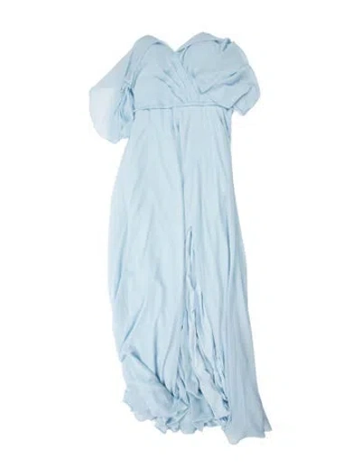 Pre-owned Morilee By Madeline Gardner V-neck Long Dress In Blue