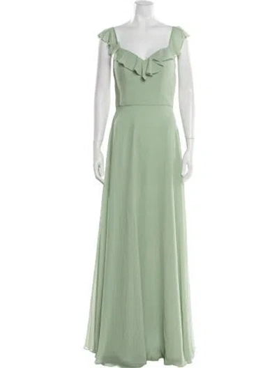 Pre-owned Morilee By Madeline Gardner V-neck Long Dress In Green