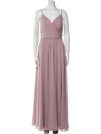 Pre-owned Morilee By Madeline Gardner V-neck Long Dress In Purple